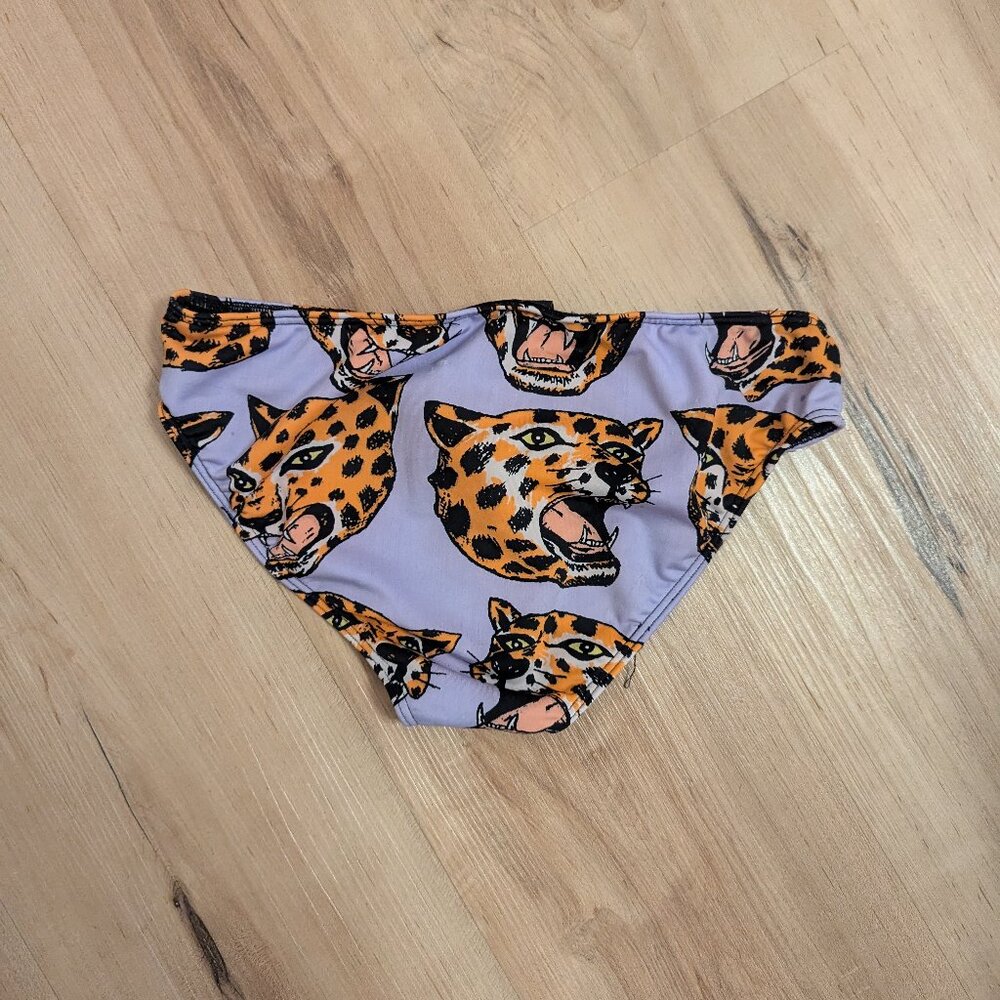 Nooworks bikini swim bottom purple and orange leopard